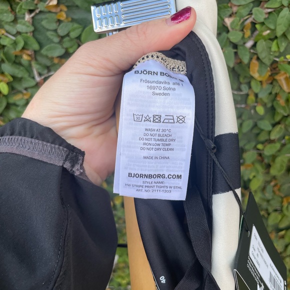 NWT | Björn Borg | High Waist Stripe Print Tights | Size 8/10 - Picture 14 of 14